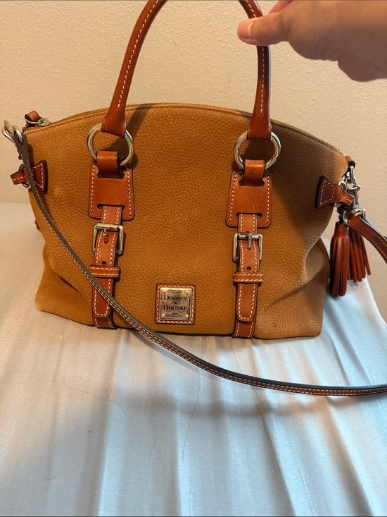 Dooney & Bourke Handbags - Dooney & Bourke Caramel Brown Pebble Leather Shoulder Bag